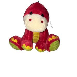 NWT Nat & Jules Pink & Green Dinosaur Plush,Dog Toy, Soft and Cuddley, Rattles